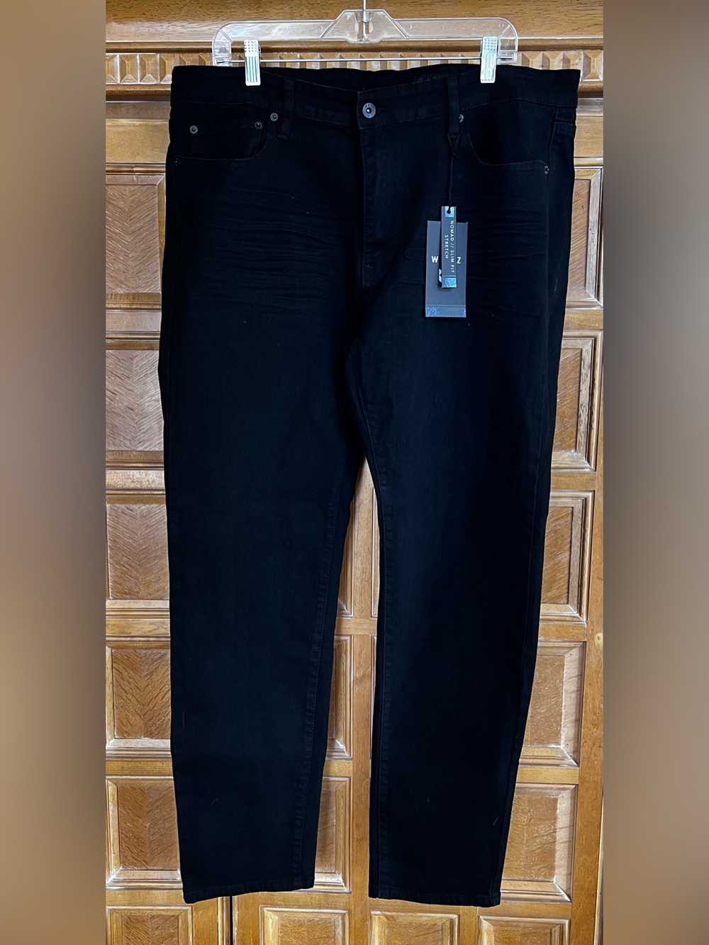 WXYZ Nomad Men’s W38 L32 Black Jeans Slim Fit Tapered Leg Stretch 12” Rise NWT